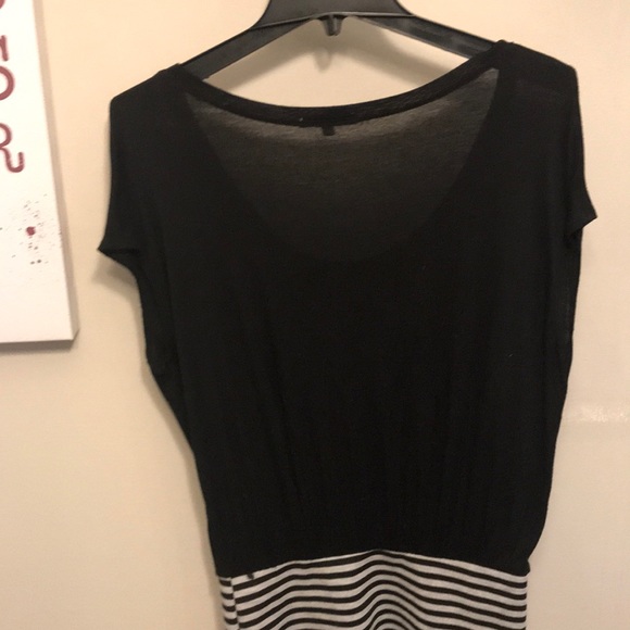 Black top with stripped bottom dress - Picture 3 of 3
